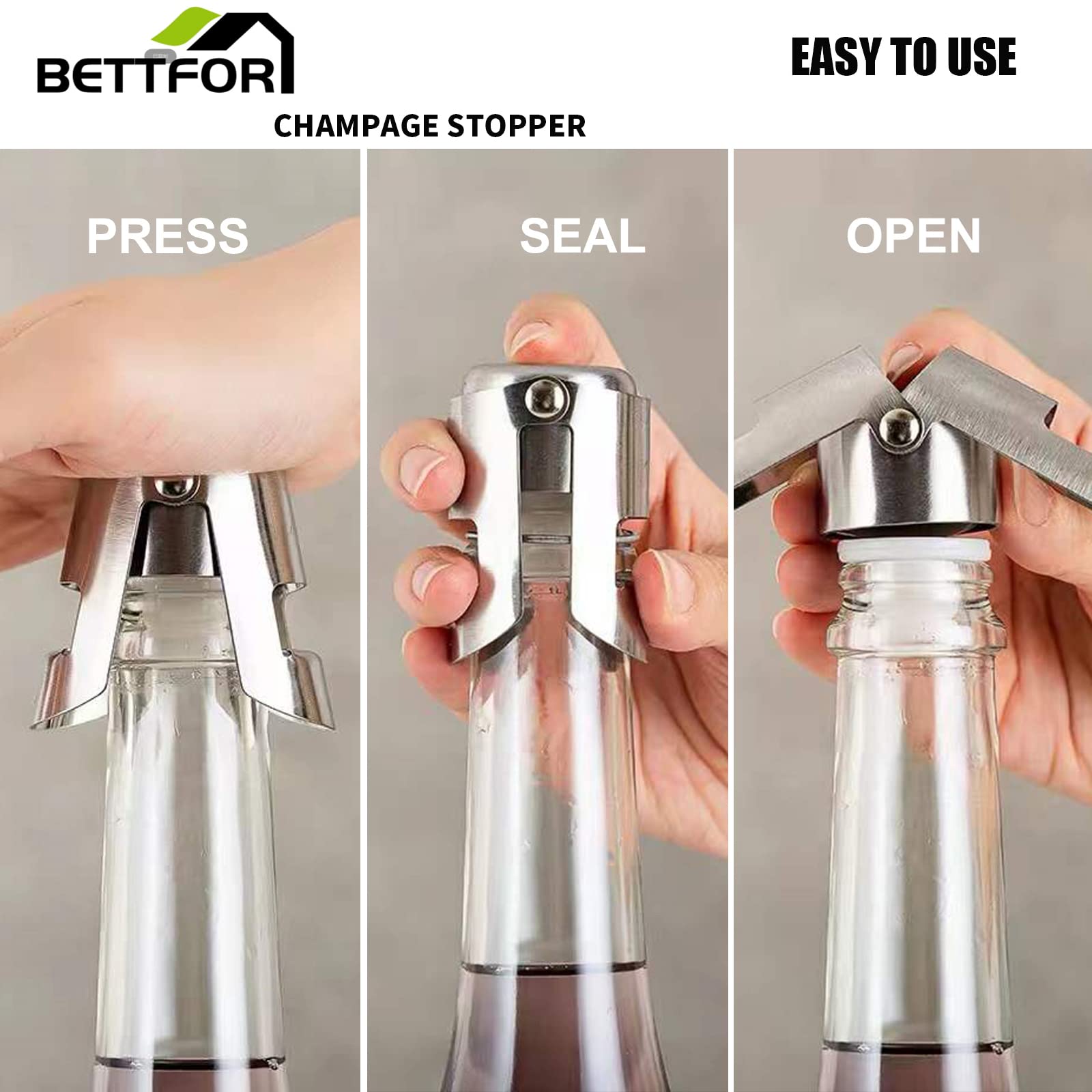 BETTFOR uso sencillo para tapón champagne en casa