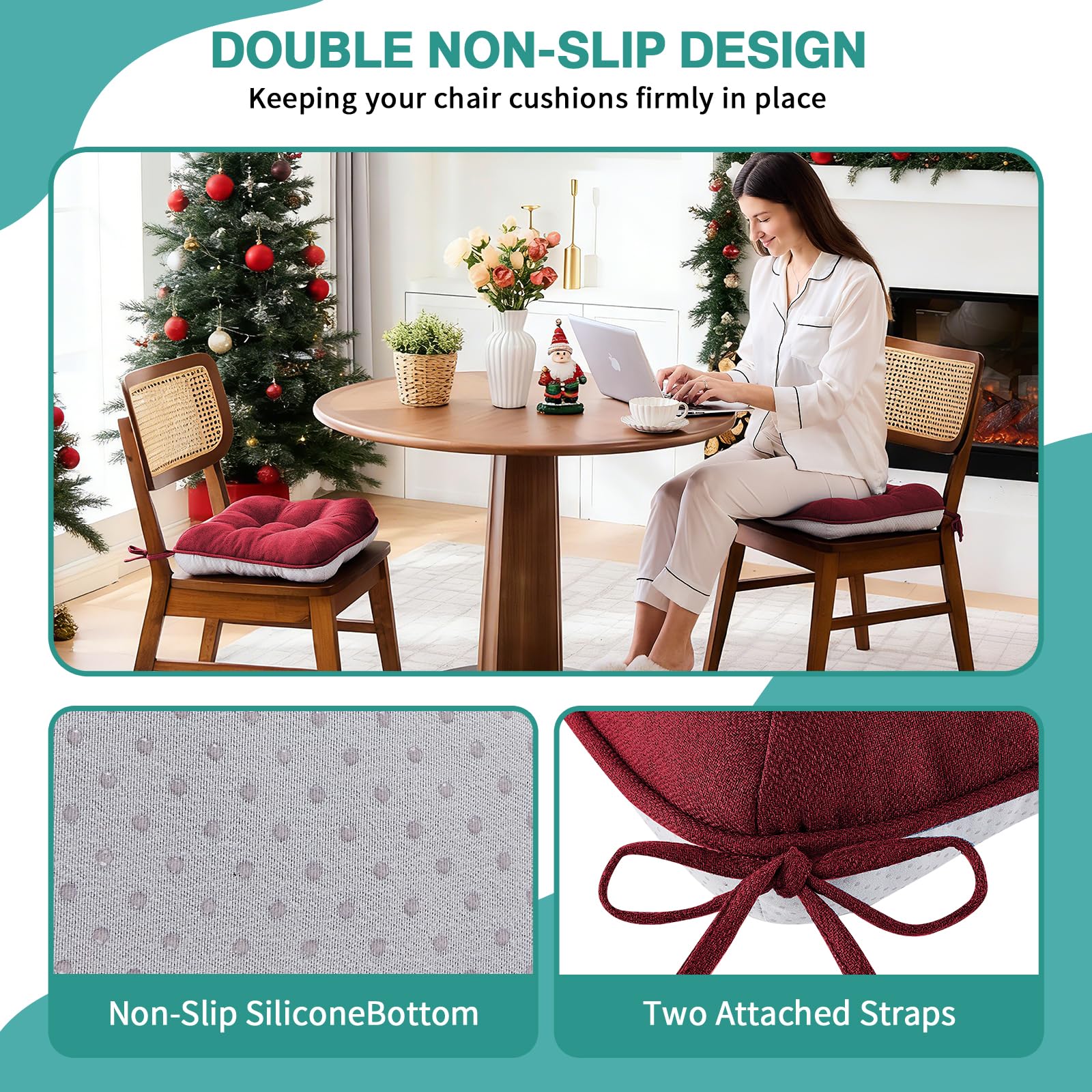 Cojín BETU de espuma de memoria para silla, 16x16 pulgadas, forma ergonómica.