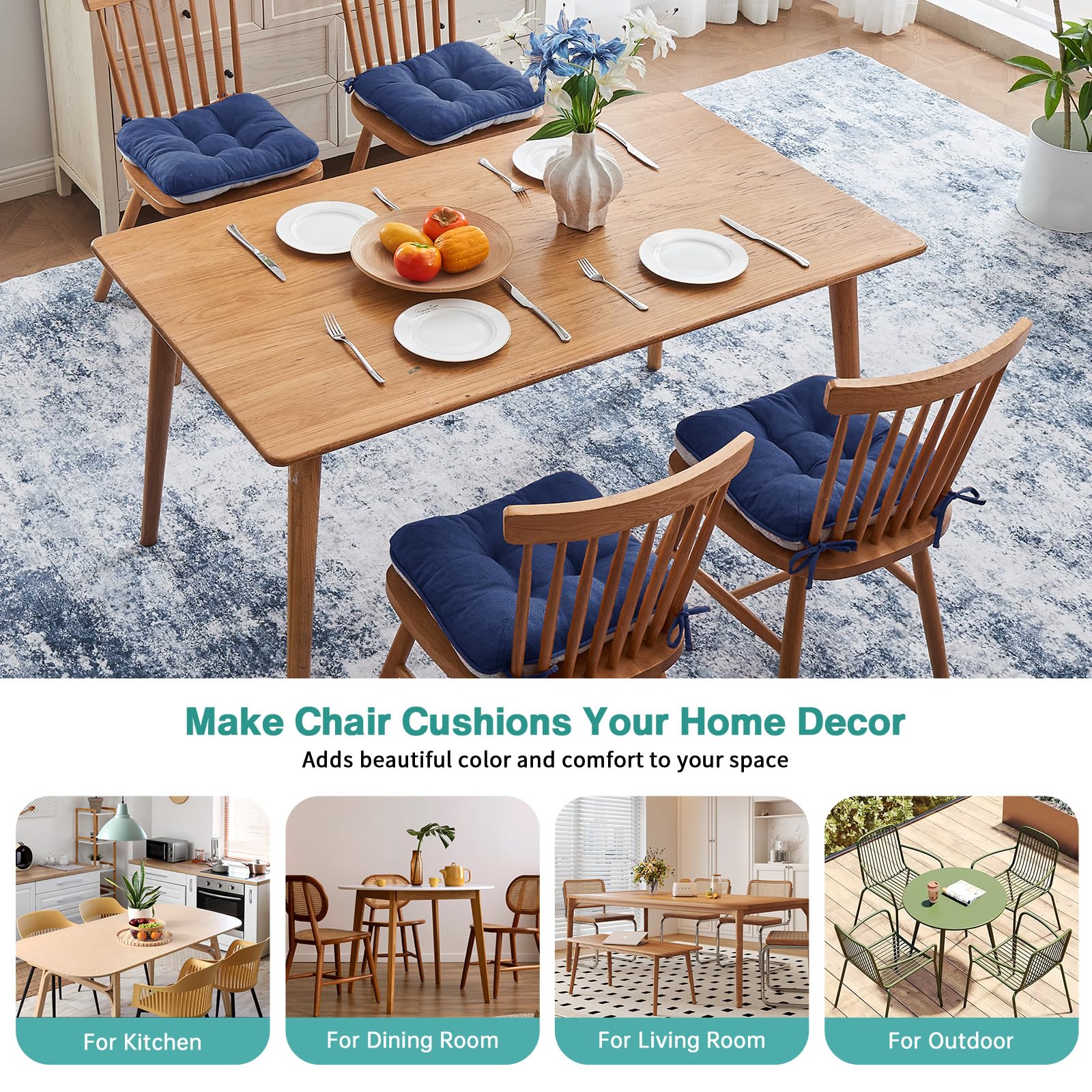 Cojines BETU de comedor con diseño ergonómico navy