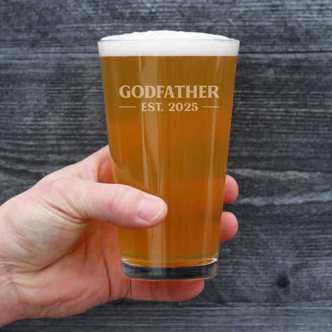 Bevvee Godfather Est 2025, vaso envuelto en caja regalo segura.