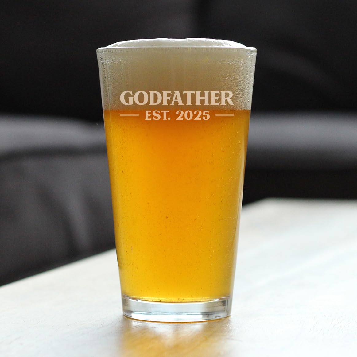 Bevvee Godfather Est 2025, grabado a mano con diseño duradero.