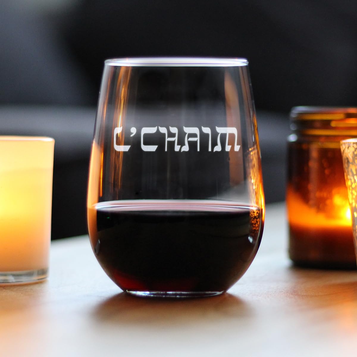 Bevvee L'Chaim, grabado a mano duradero para uso diario.