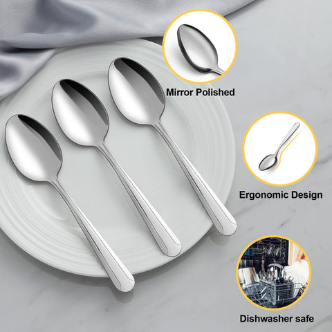 BEWOS cucharas-acabado-espejo: brillo elegante para cualquier mantel