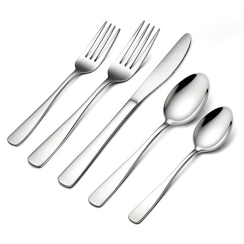 BEWOS juego de cubiertos 40 piezas en mesa con acabado elegante para cenas diarias