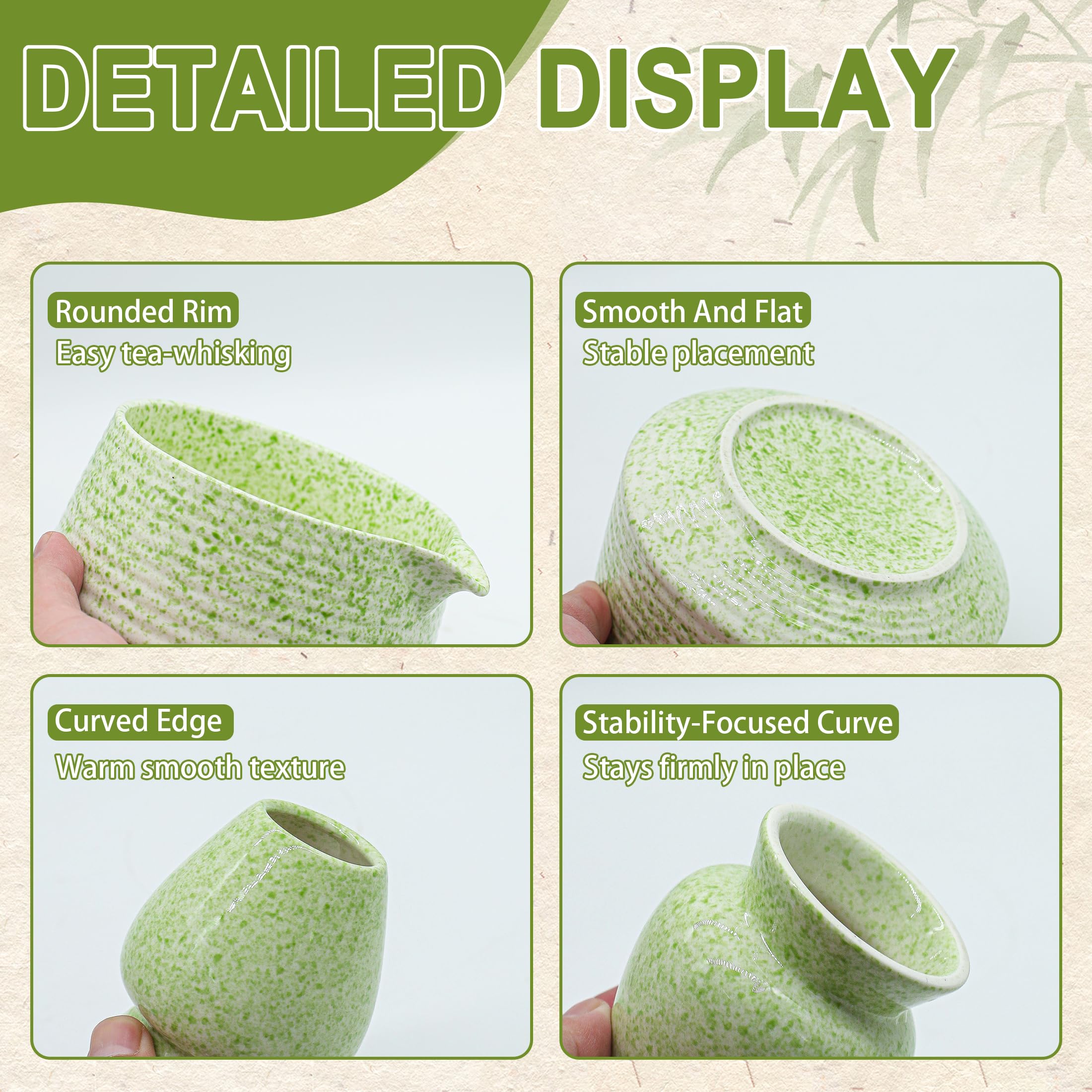 BEWOS tamiz de acero inoxidable para tamizar el polvo de matcha uniformemente.