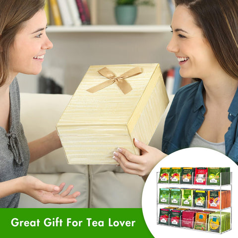 BEYGORM Espacios de almacenamiento de té, diseño limpio para despensa o mostrador.