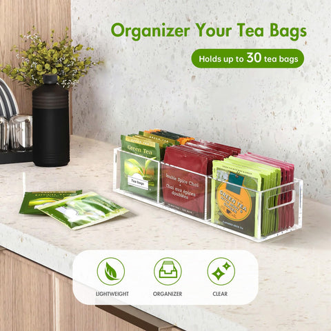 BEYGORM Organizador de té cristal transparente para ver sabores fácilmente