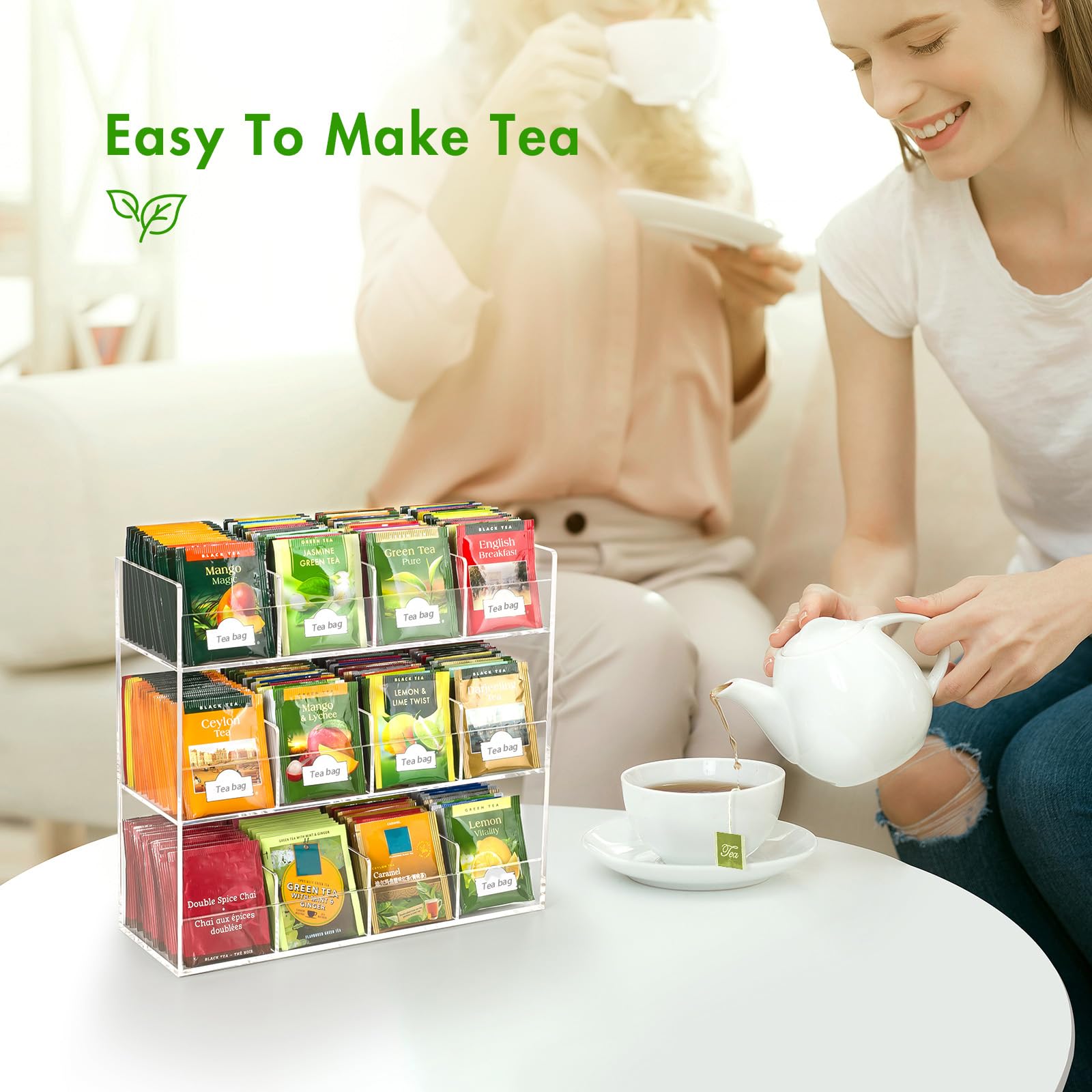 BEYGORM regalo: organizador de té acrílico, perfecto para amantes del té.