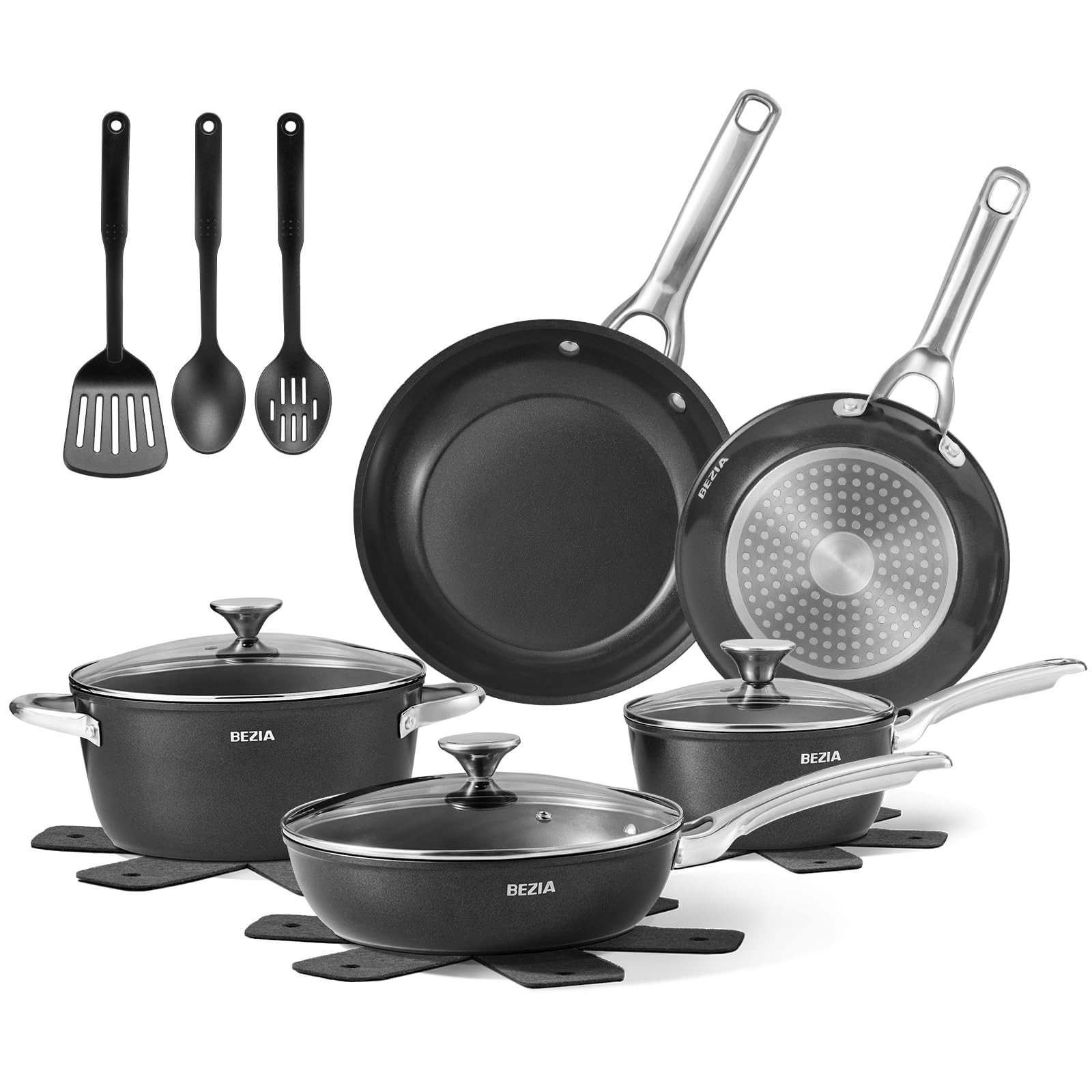 BEZIA sartén 7 pulgadas, antiadherente duradero para cocinar con menos aceite