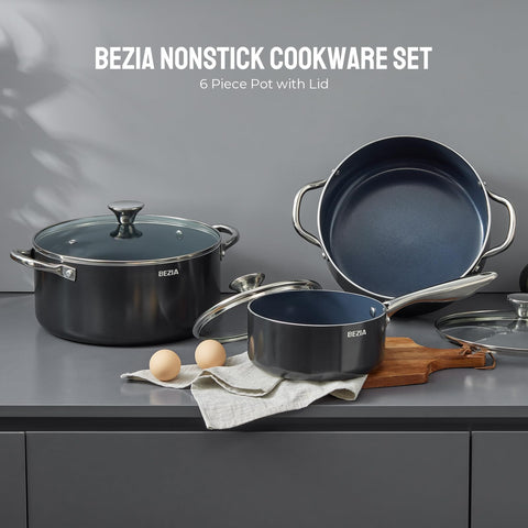 BEZIA olla 4.8 qt con tapa de vidrio para mayor control y rapidez