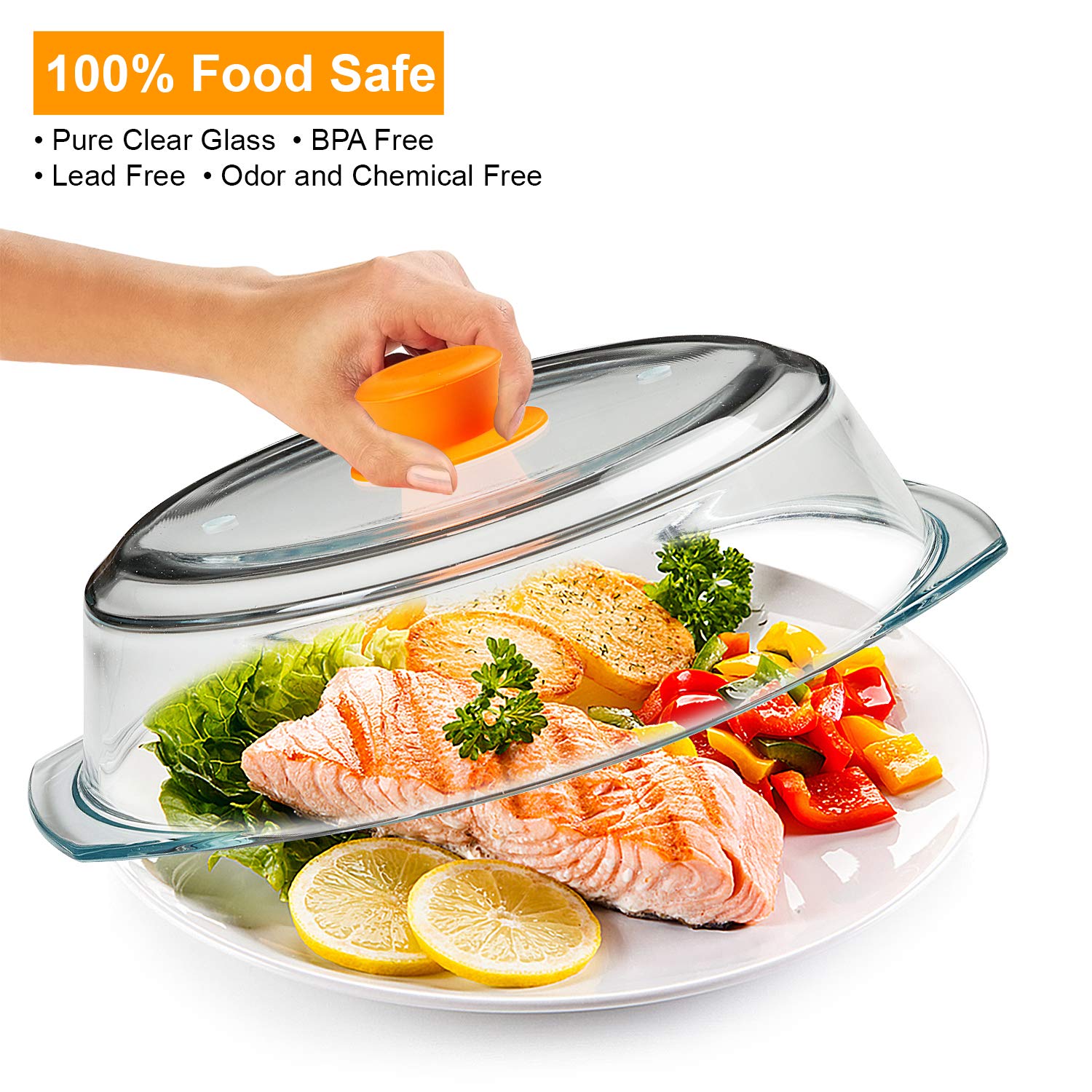 Bezrat mango de silicona en tapa, agarre cómodo para quitar y colocar.