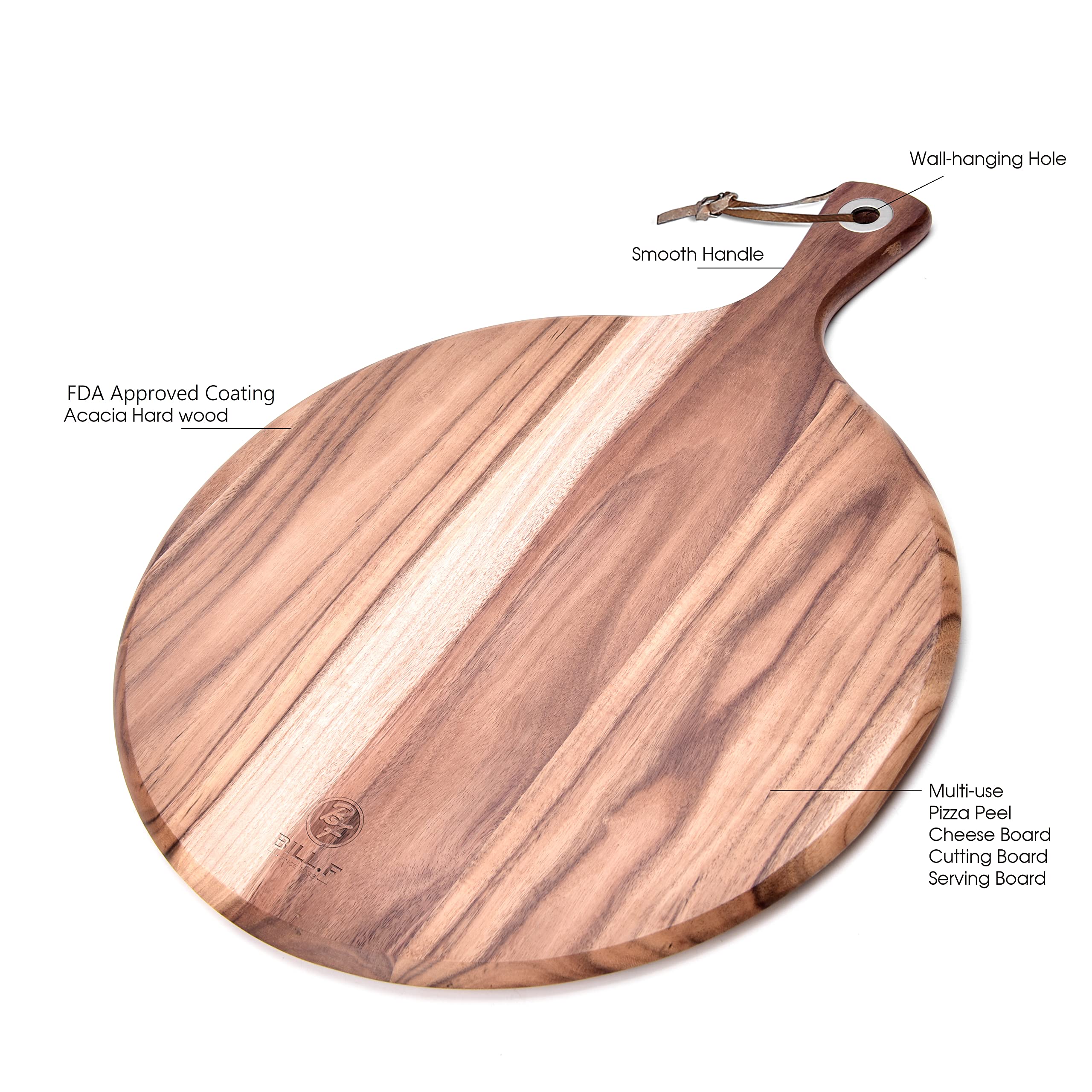 Tabla de corte BF BILL.F de acacia de 12 pulgadas para verduras.