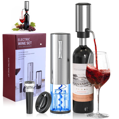 BGFOX conjunto 4 en 1 para abrir y servir vino, perfecto para reuniones