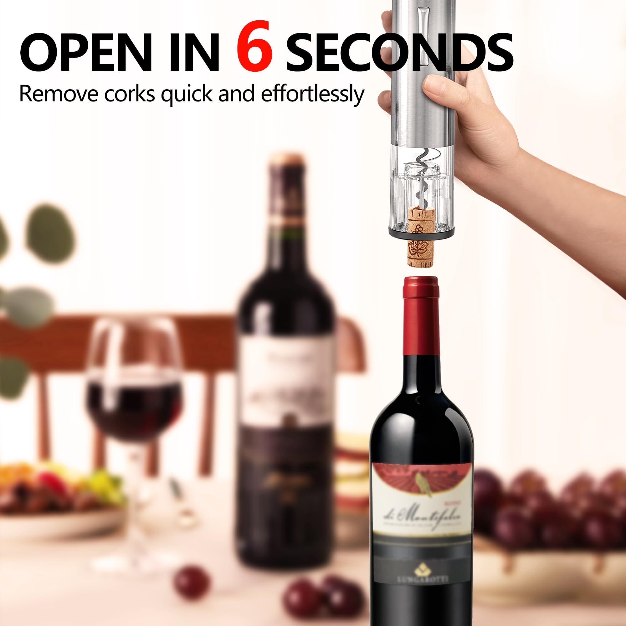 BGFOX tapón de vacío reutilizable, mantiene el vino fresco