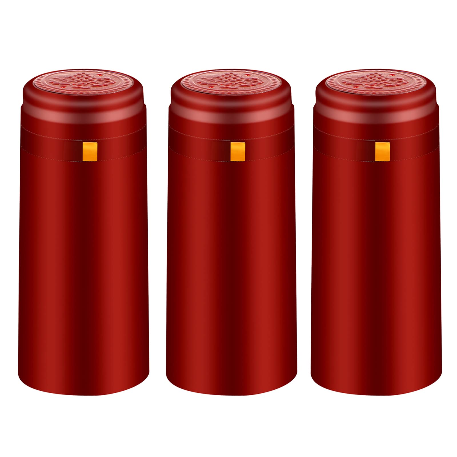 BGMAXimum cápsulas PVC contracción rojo burdeos sobre botella, cierre profesional.