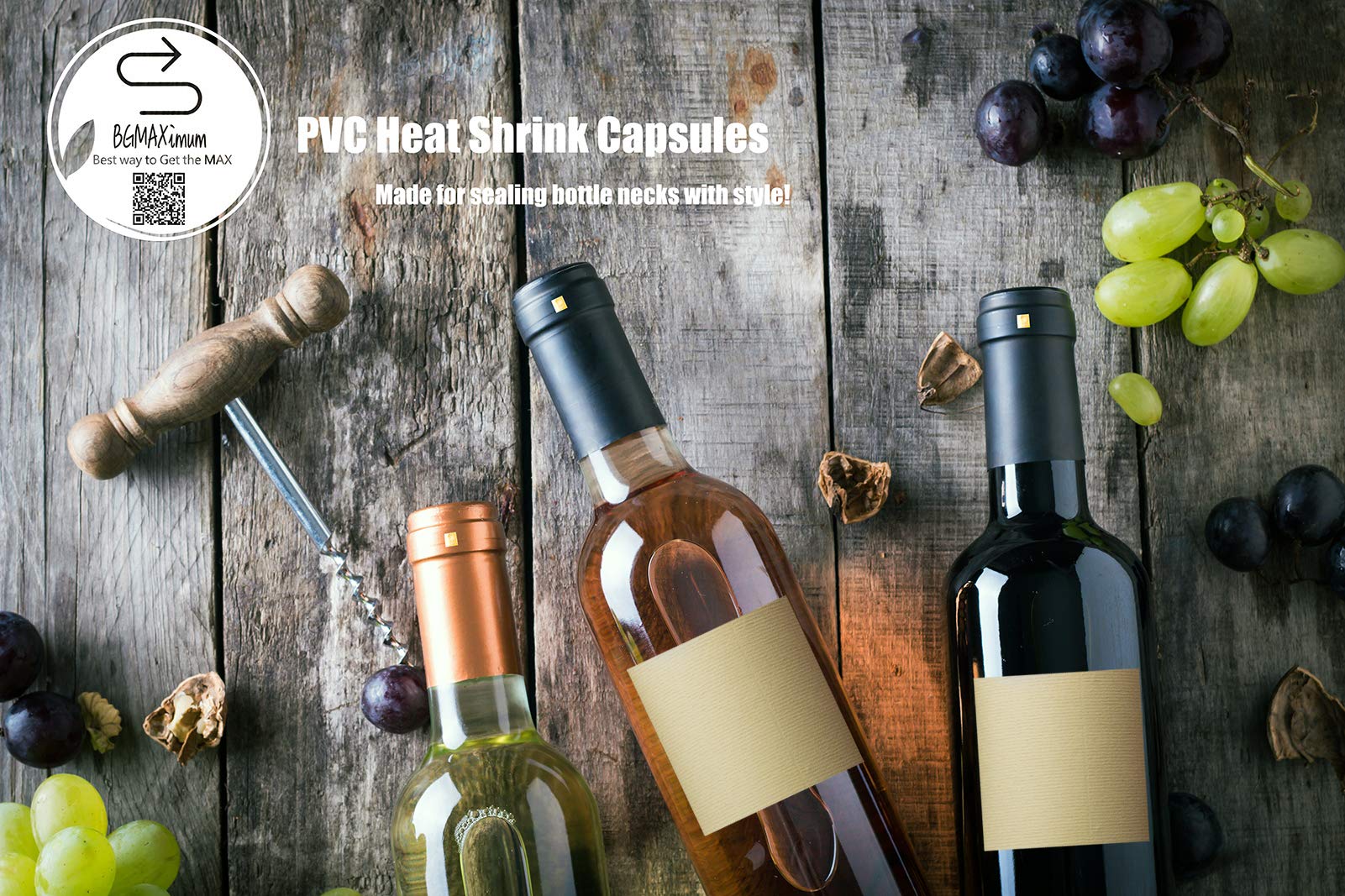 BGMAXimum envoltura dorada para vinos, aspecto profesional.