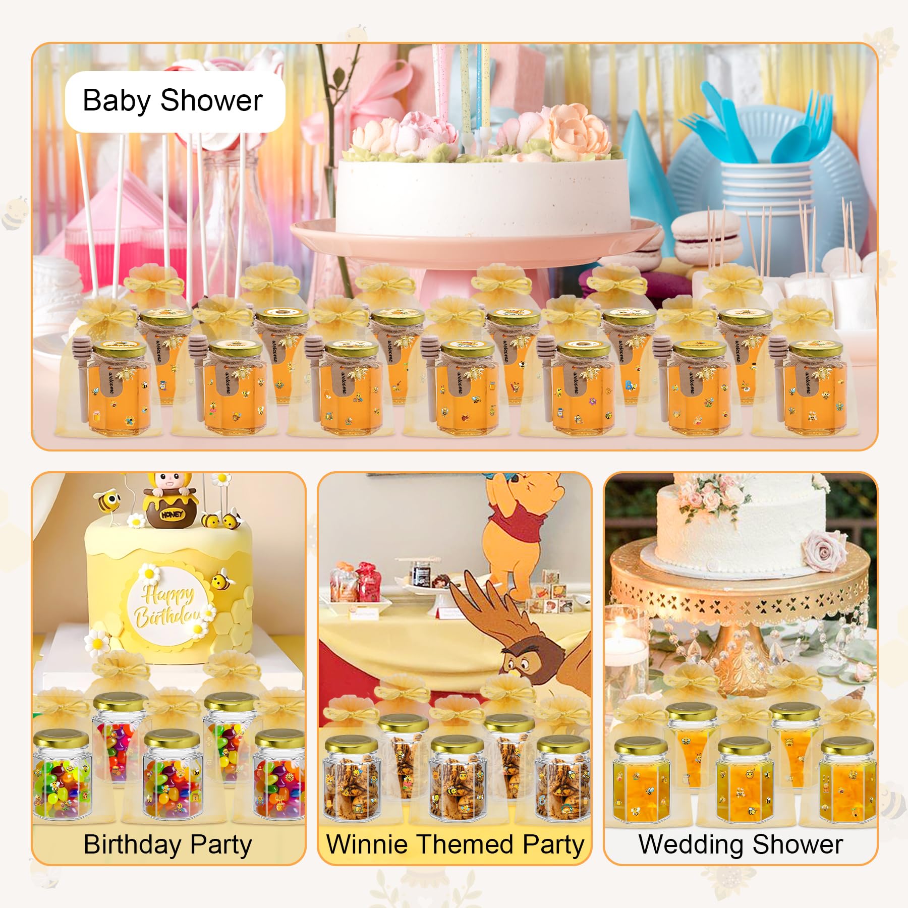 Pegatinas de abeja BGraceyy para personalizar regalos.