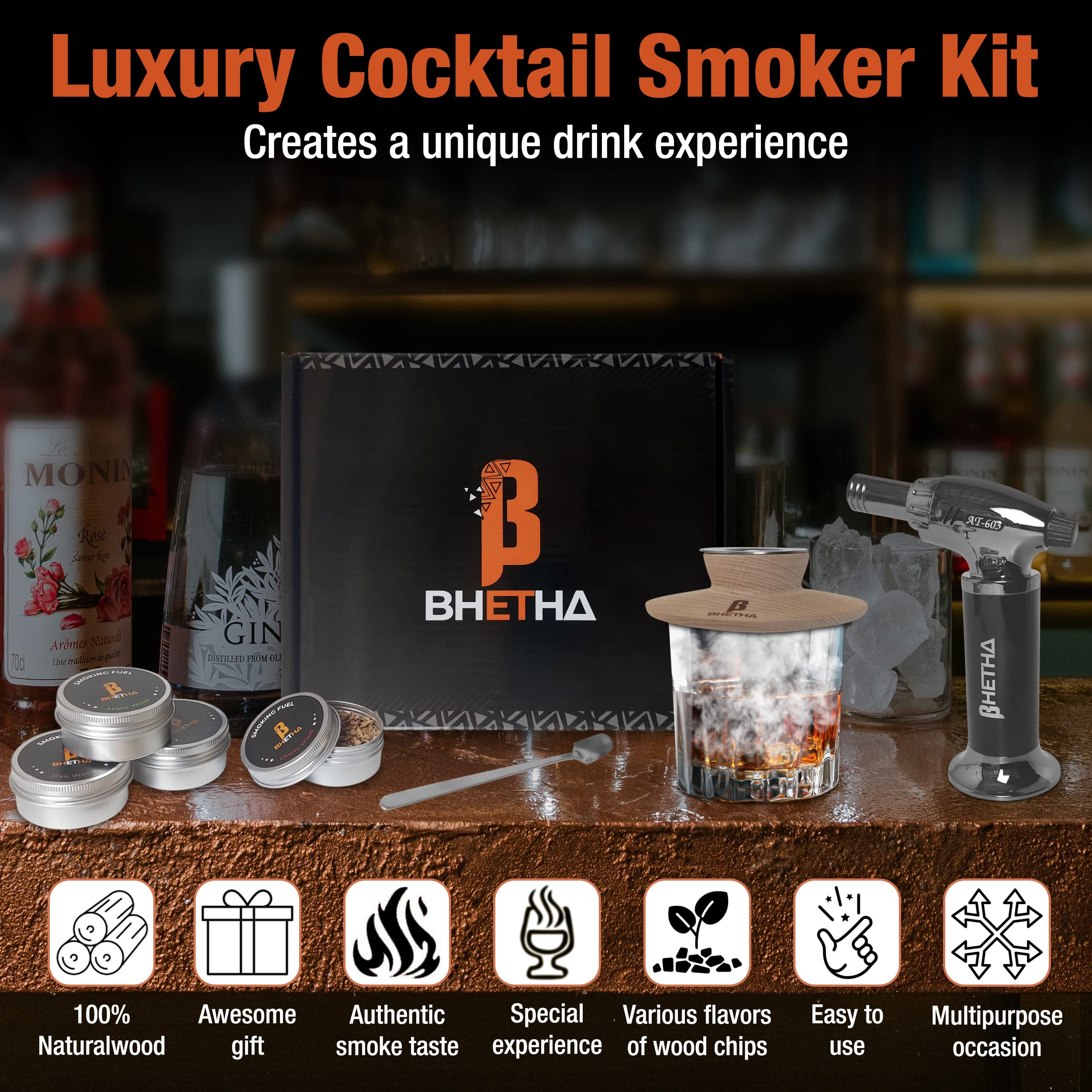 Astillas de humo sabor cerezo para cocteles BHETHA.