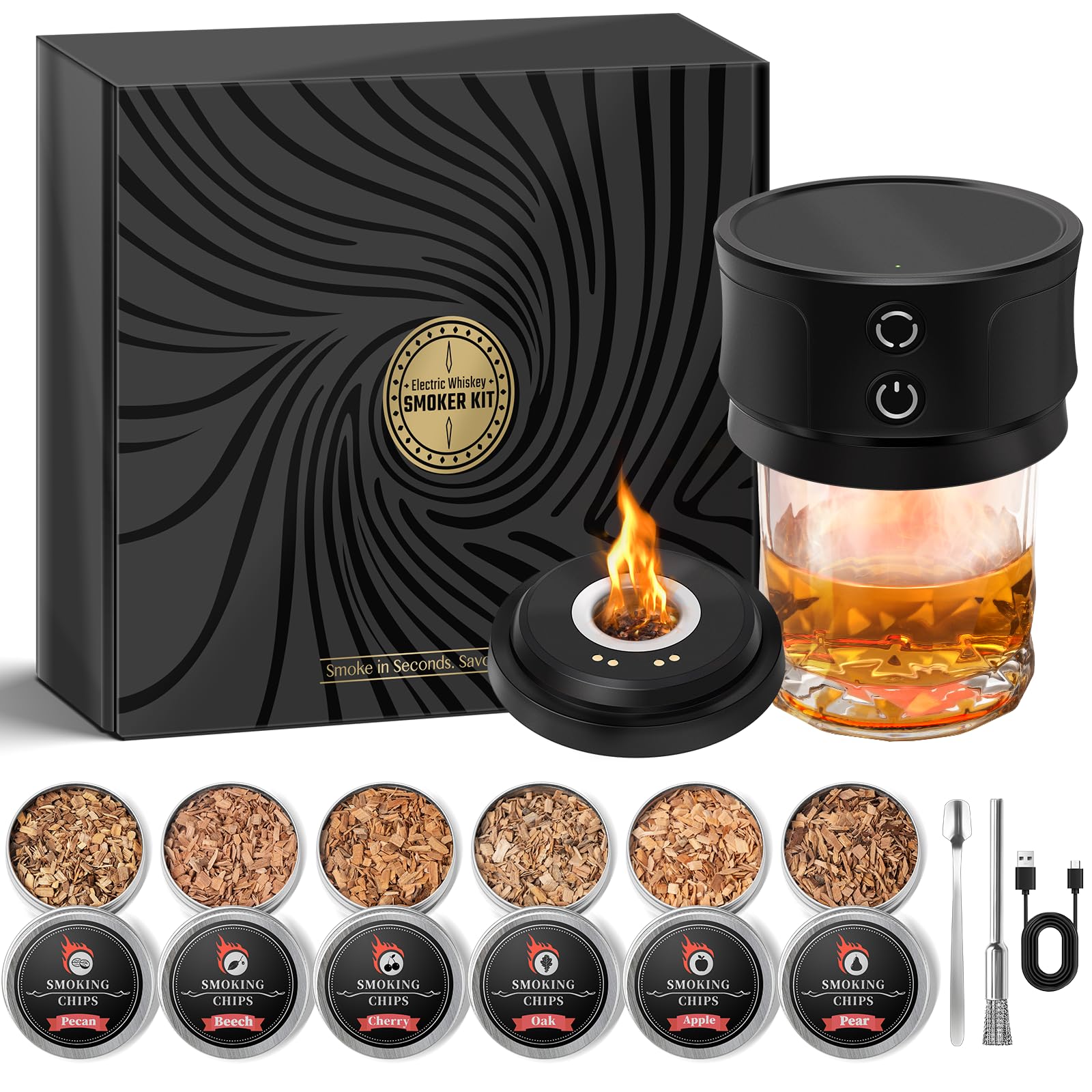 BHOOO kit humo whisky con luces para realzar el ambiente en casa.