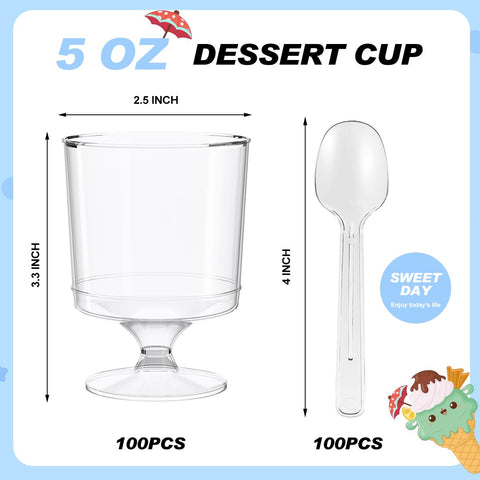 Cuchara postre BHHQHH plástico 4in para porciones cómodas