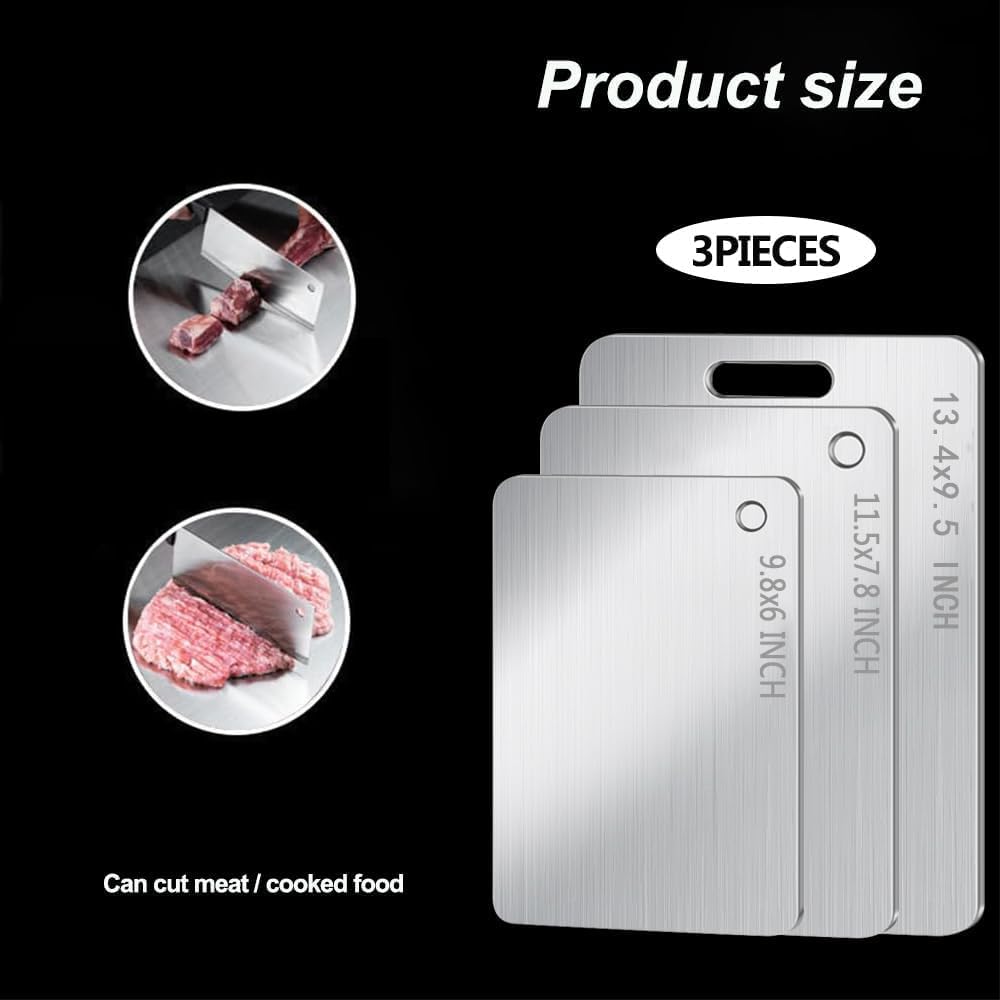 Tabla titanio doble cara BHLPOOGY para cortar carne y vegetales sin transferencia.