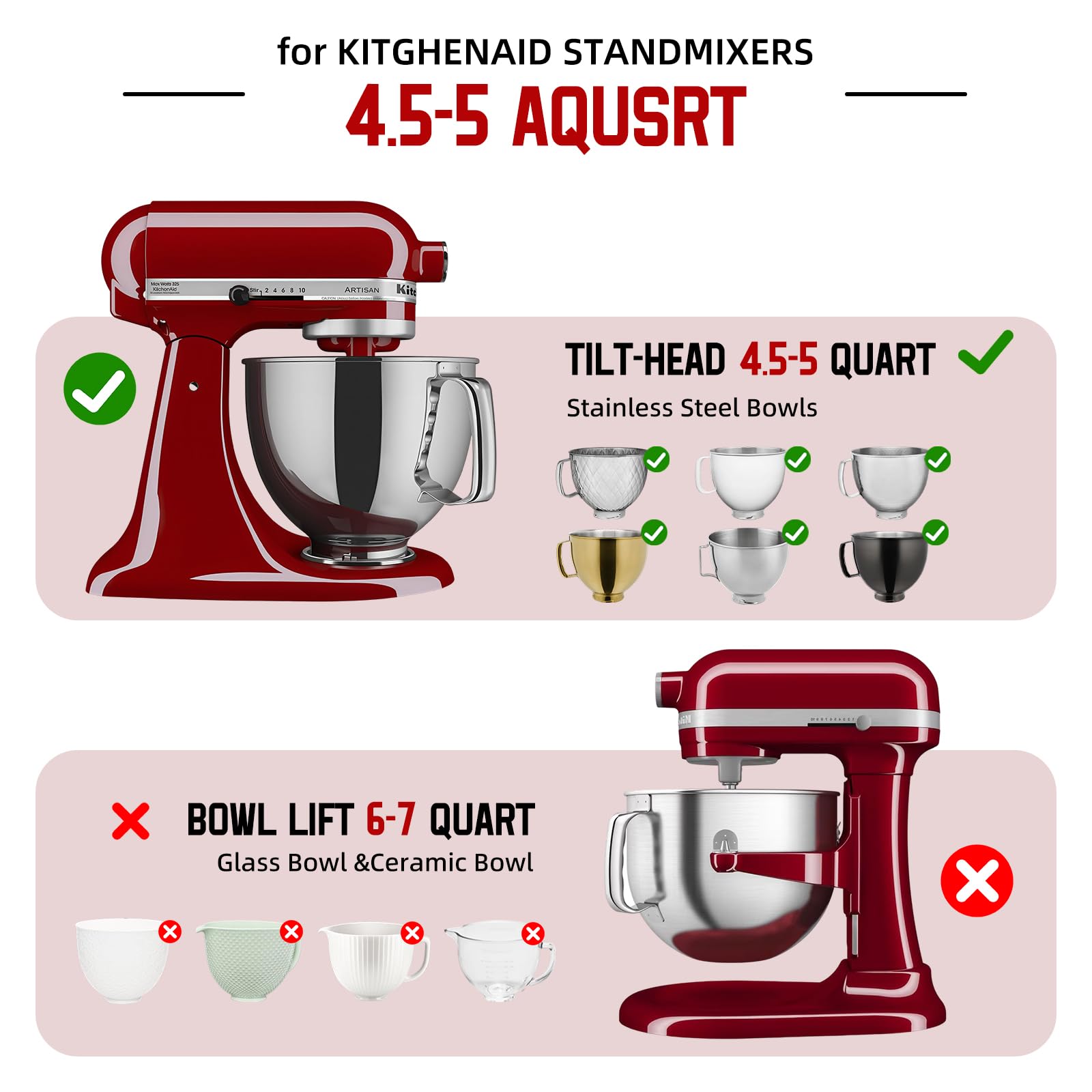 BHNJUTM tapas de silicona para tazón KitchenAid, almacenamiento seguro