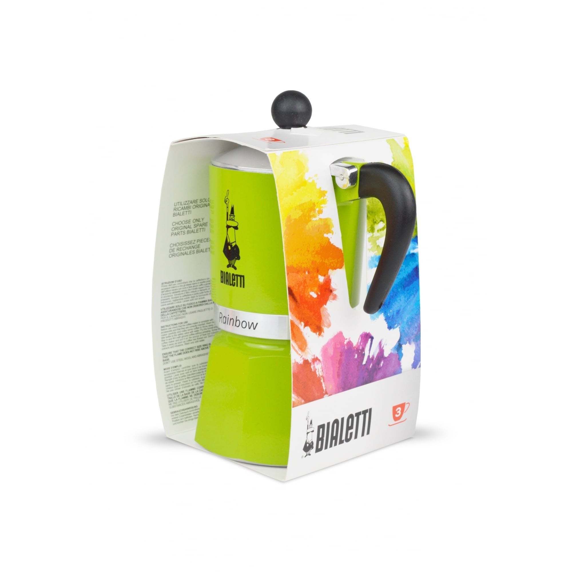 Manija ergonómica de la Bialetti Arcoiris, manejo cómodo