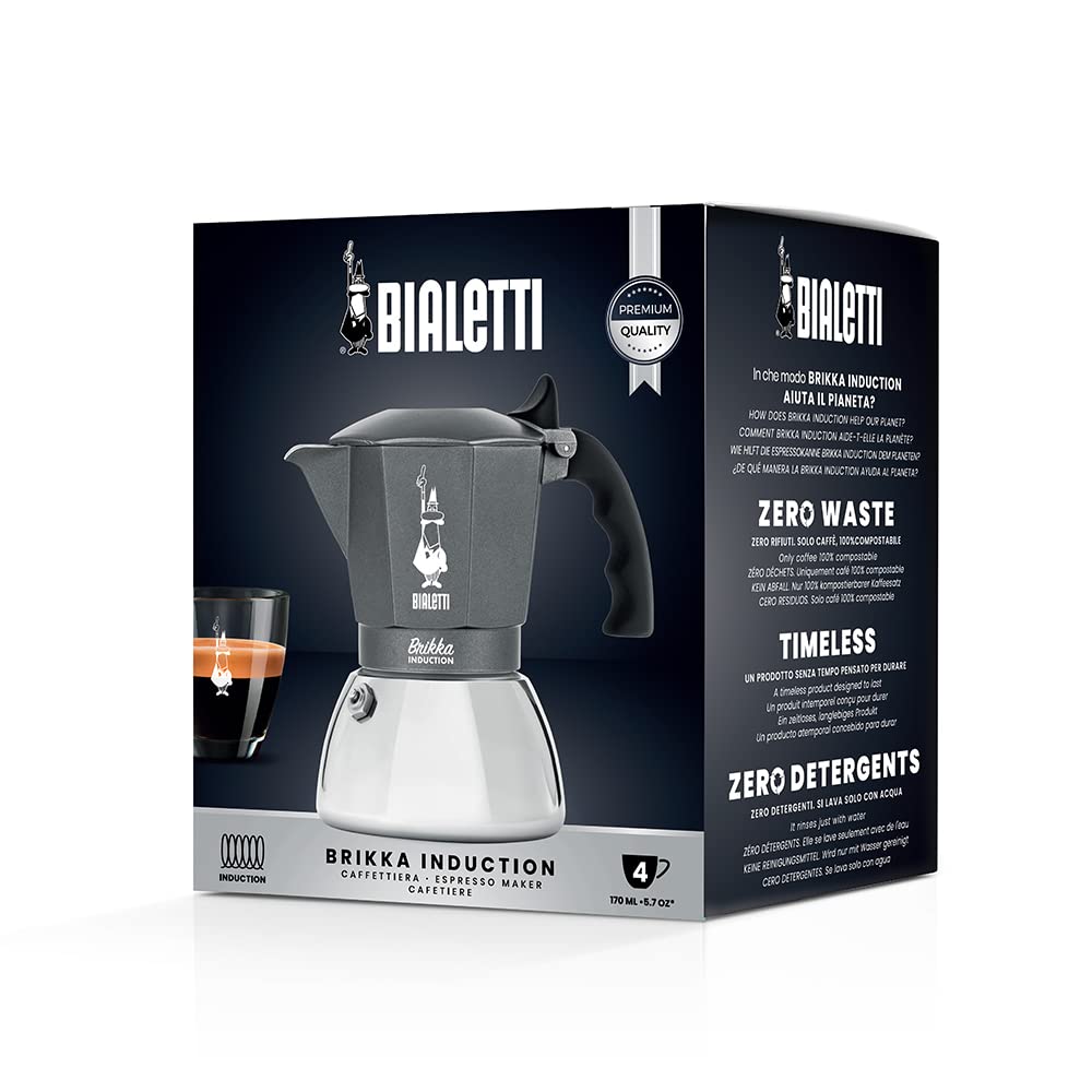 Bialetti Brikka Inducción ofrece espresso cremoso y aromático para casa.