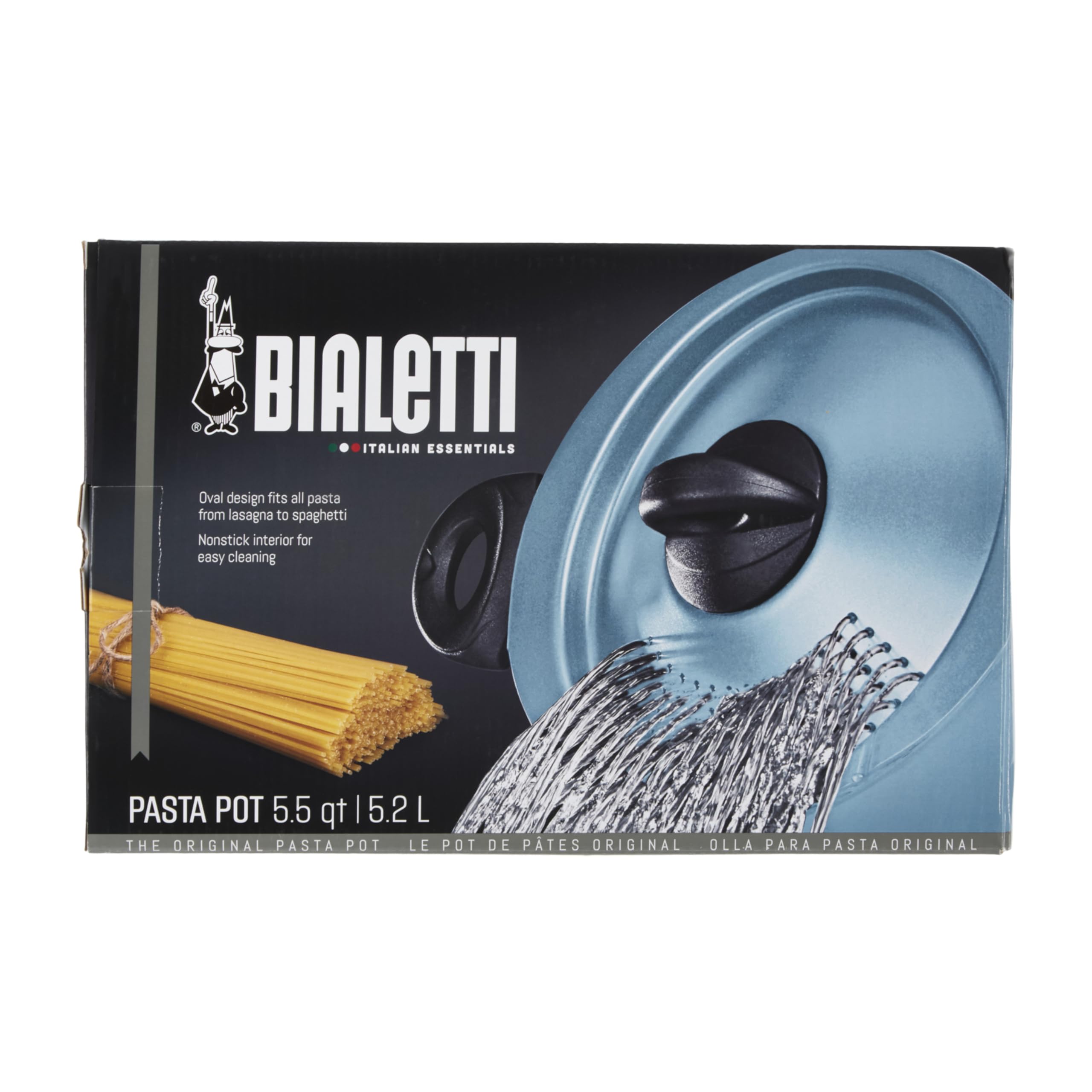 Diseño italiano de Bialetti para olla de pasta turquesa