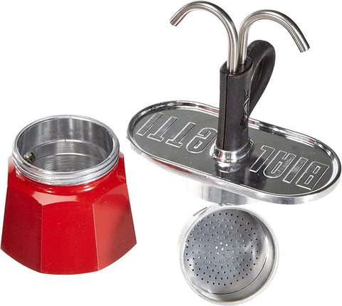 Bialetti Mini Express con acabado rojo brillante para estilo y funcionalidad