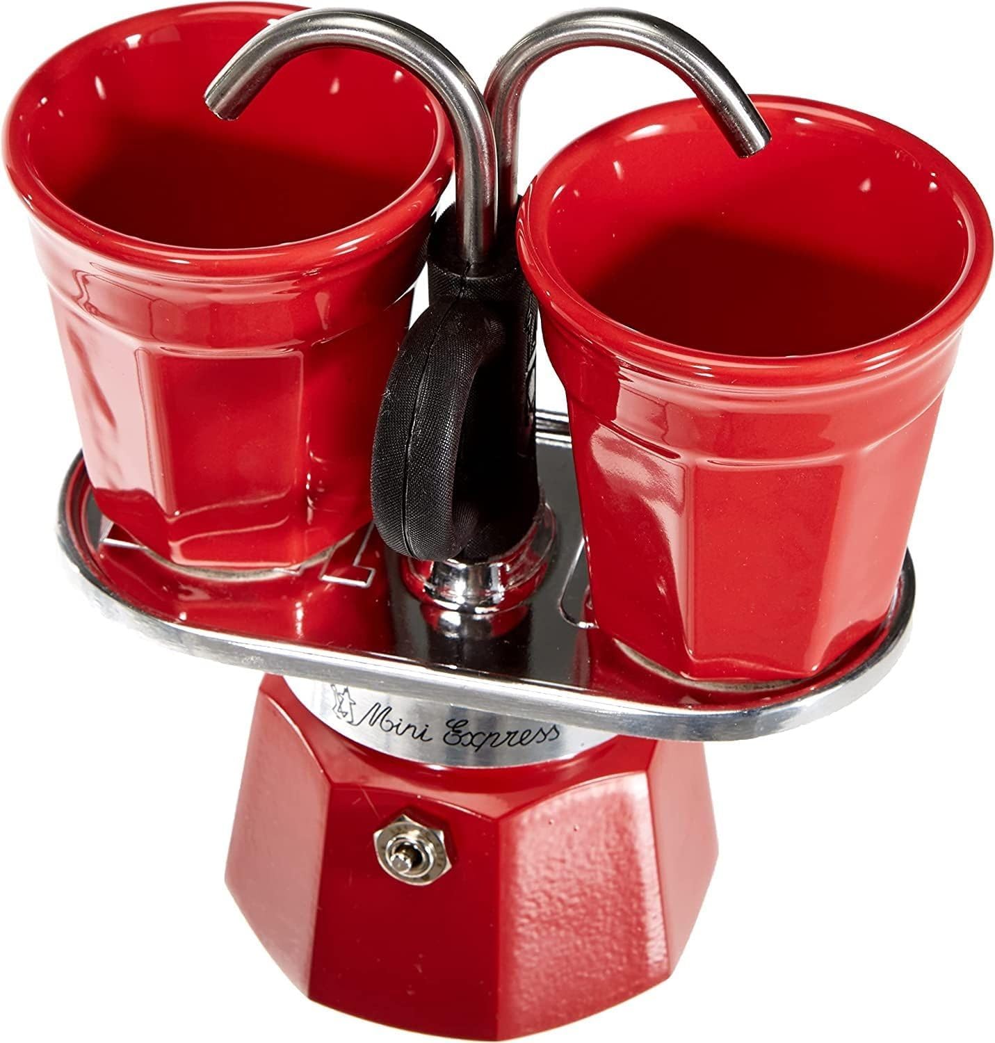 Bialetti Mini Express con dos tazas para preparaciones rápidas y sabor intenso