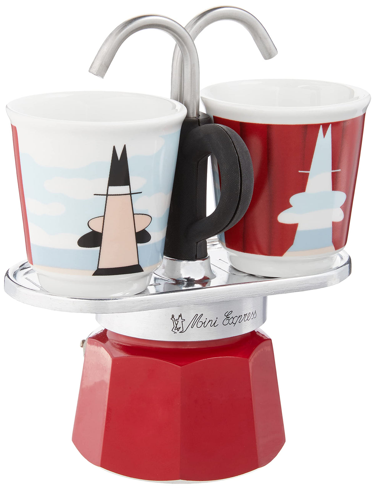 Cafetera Moka Bialetti Mini Express Magritte para café rápido en casa