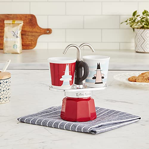 Conjunto de vasos expreso de dos tazas incluido en Bialetti Mini Express Magritte