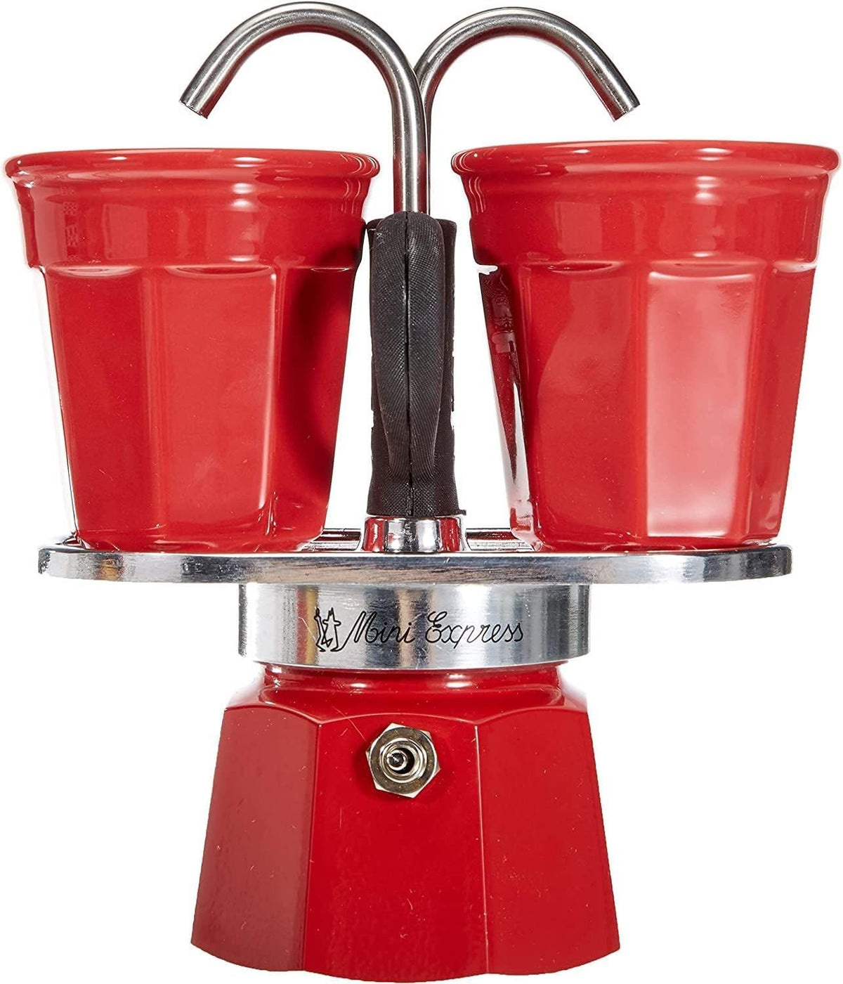 Bialetti Mini Express set de dos tazas rojo para café rápido en casa
