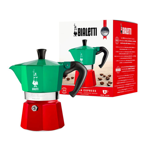 Bialetti Moka Express frente, diseño icónico para espresso en casa