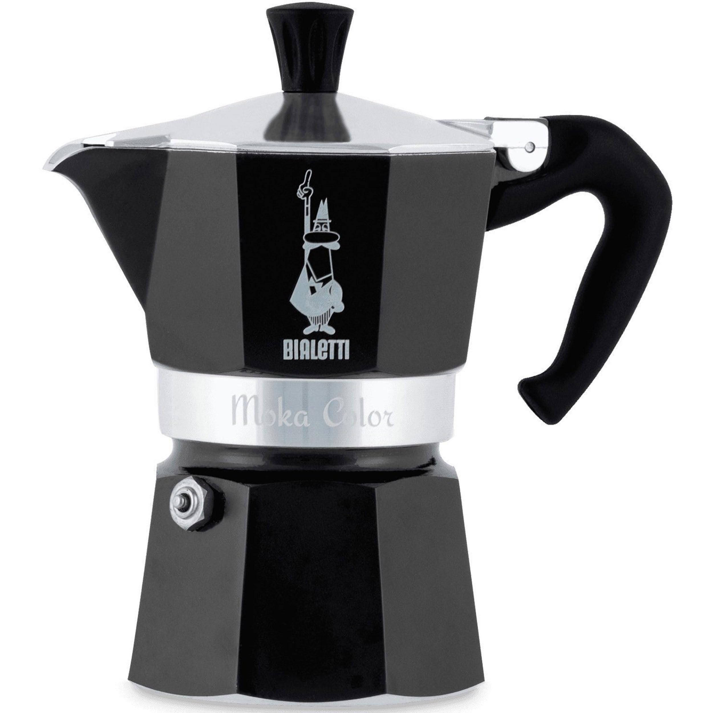 Bialetti Moka Express de 3 tazas en rojo, preparación de café aromático rápidamente