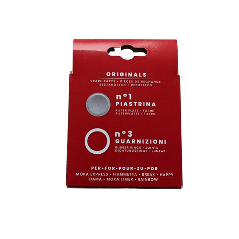 Paquete de repuestos completo de Bialetti para mantenimiento de la moka.