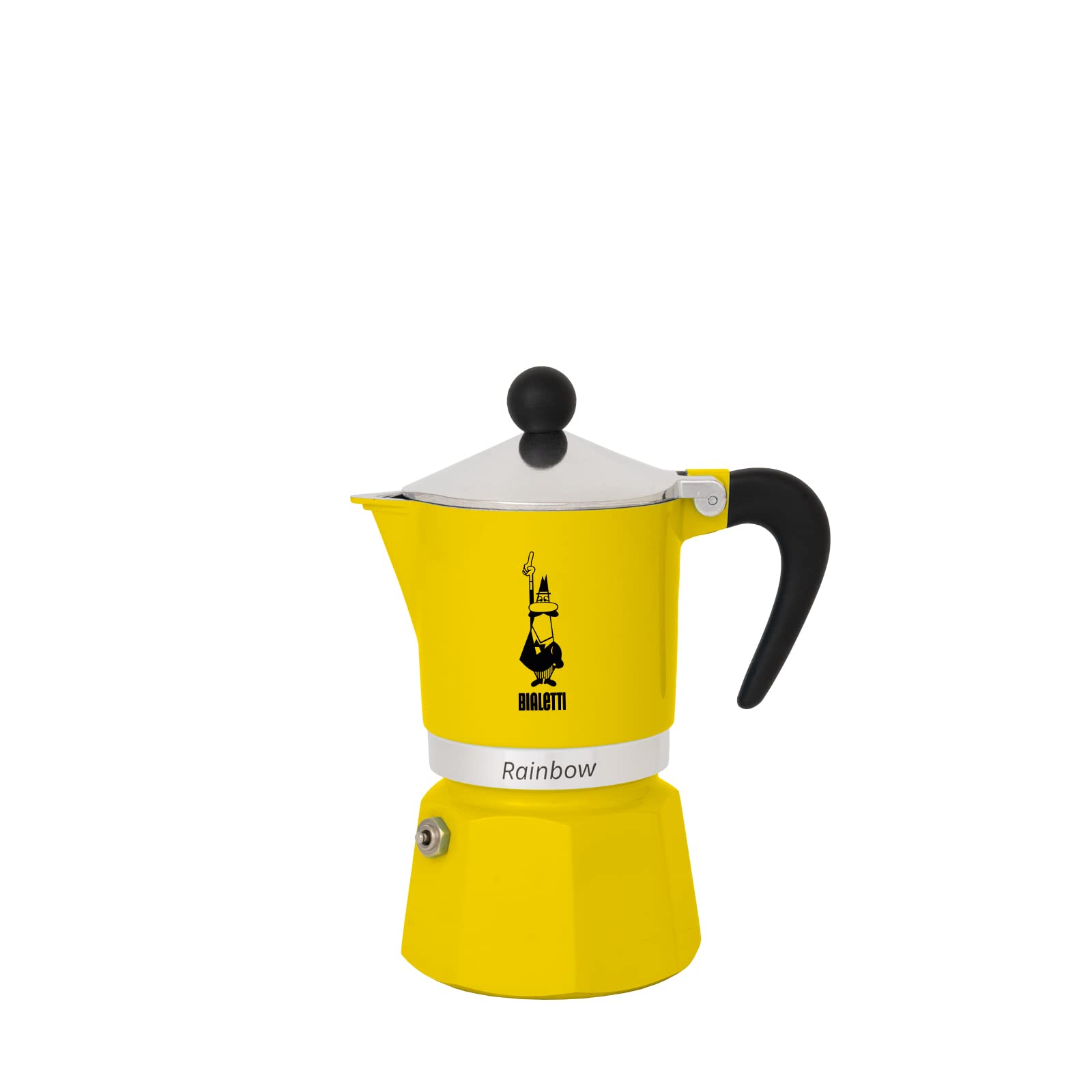 Bialetti Rainbow cafetera amarilla con cuerpo de aluminio para espresso rápido en casa