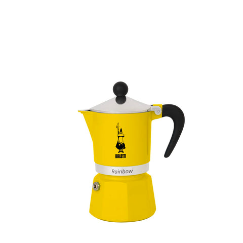 Bialetti Rainbow cafetera amarilla con cuerpo de aluminio para espresso rápido en casa