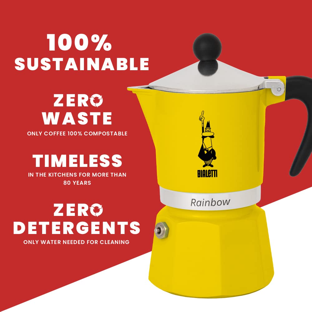 Diseño italiano de la cafetera Bialetti Rainbow para la cocina moderna