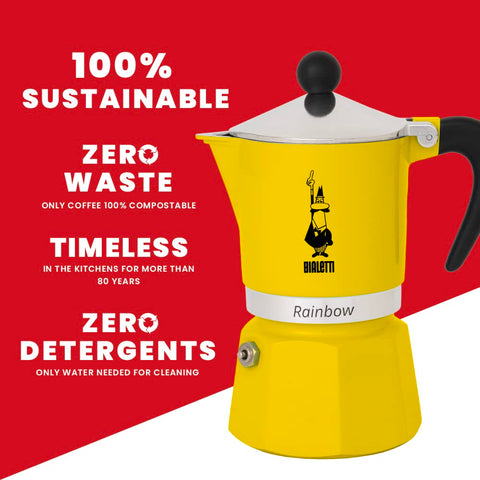 Diseño italiano de la cafetera Bialetti Rainbow para la cocina moderna
