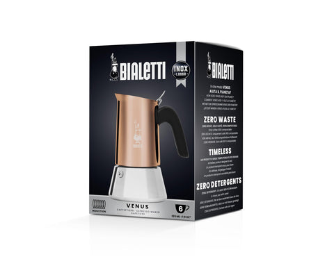 Bialetti Venus: apta para cocinas de inducción, gas y eléctrica.