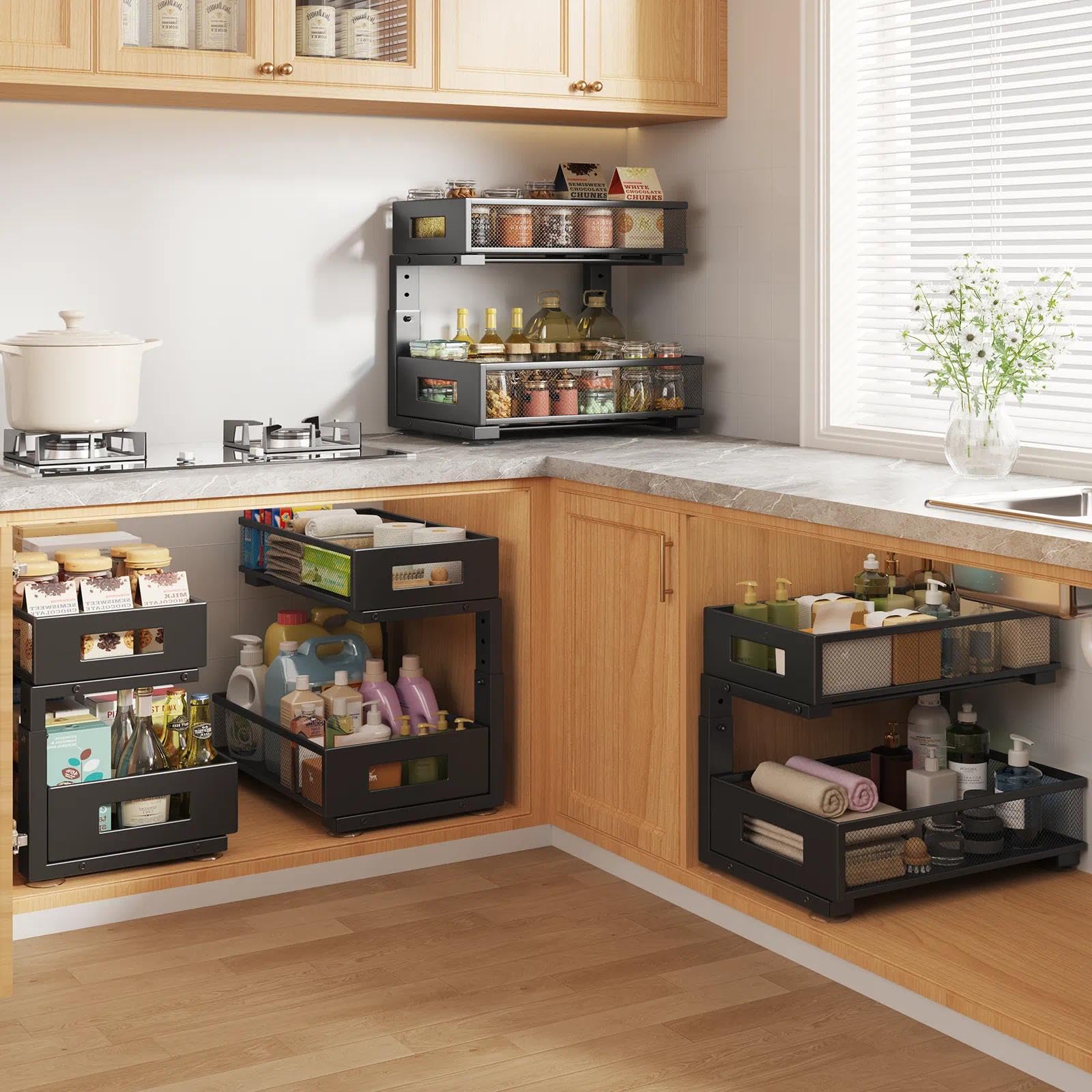 Biboraya Gran capacidad aprovecha espacio vertical en cocinas y baños.