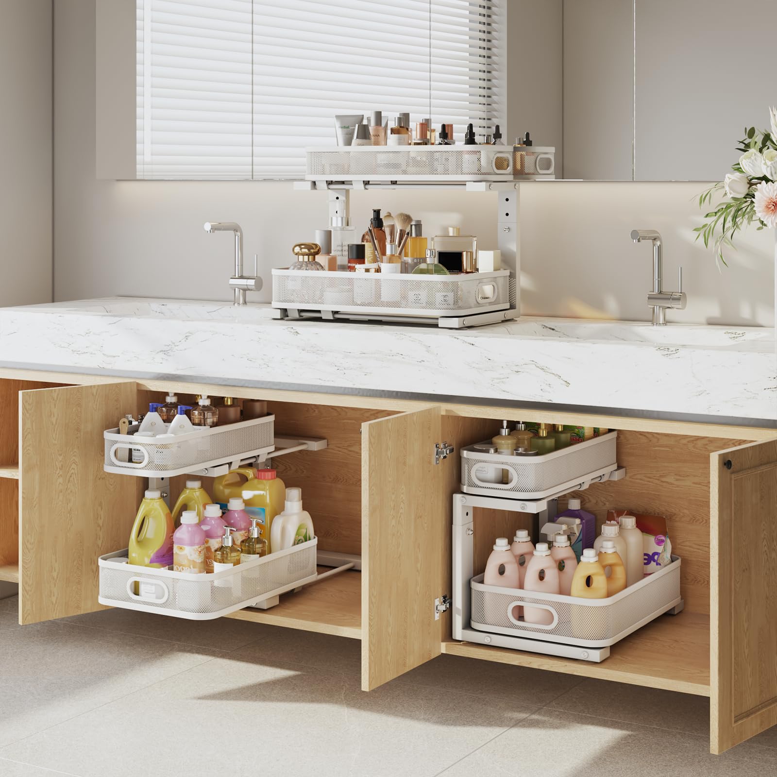 Solución versátil Biboraya para almacenamiento en cocina, baño y lavandería