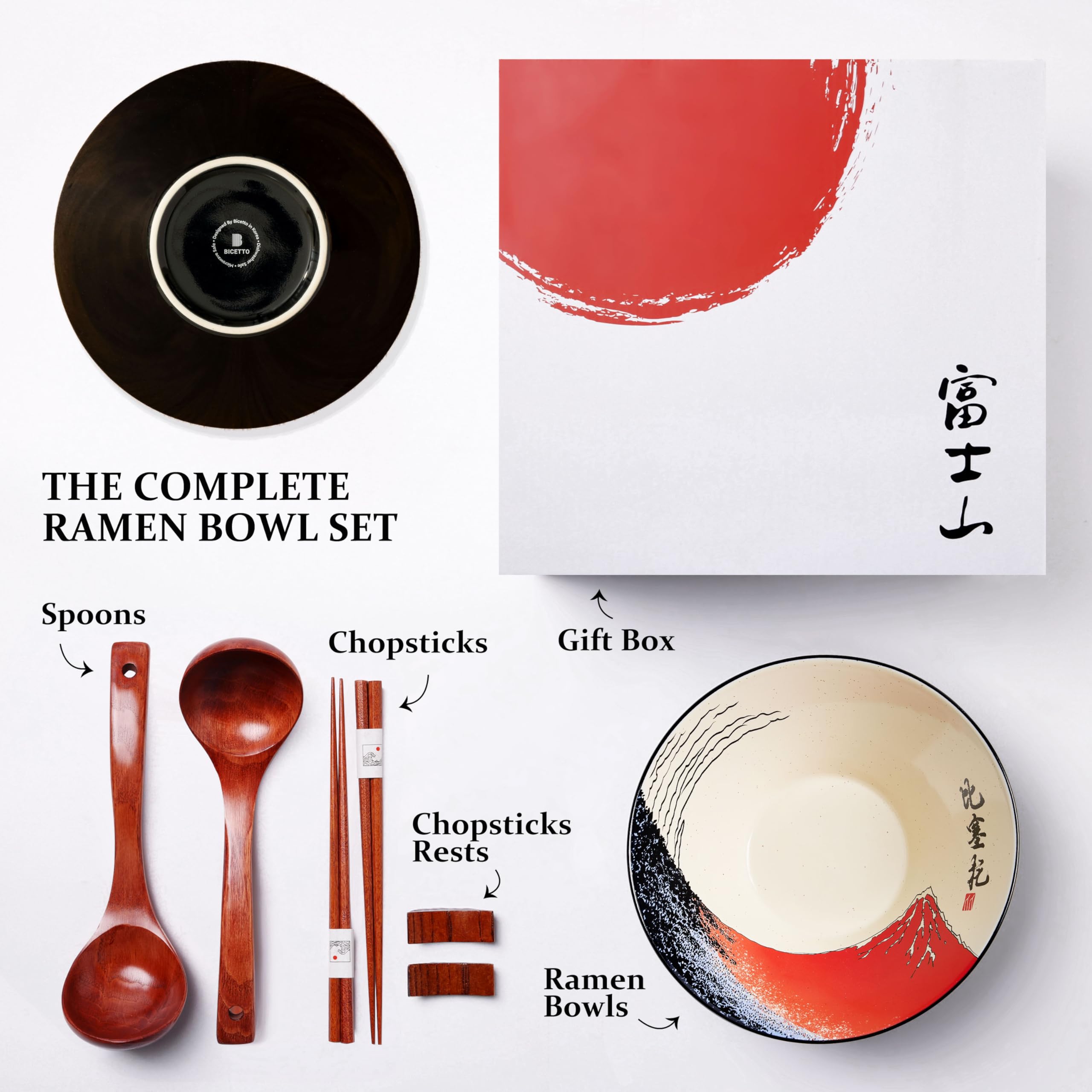 Cucharas de cerámica BICETTO para comer ramen con comodidad y estilo