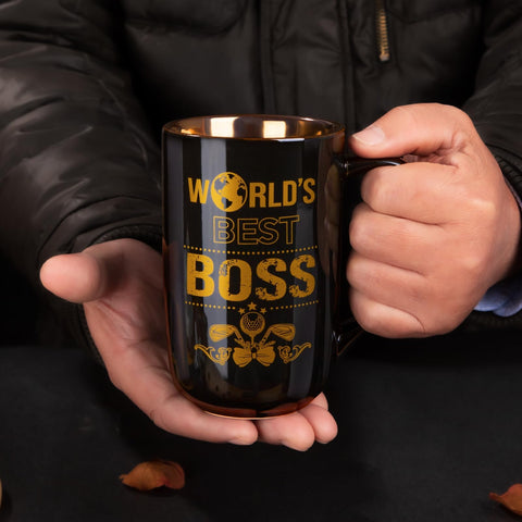 Taza Jefe Biching 18oz cuchara incluida para mezclar.