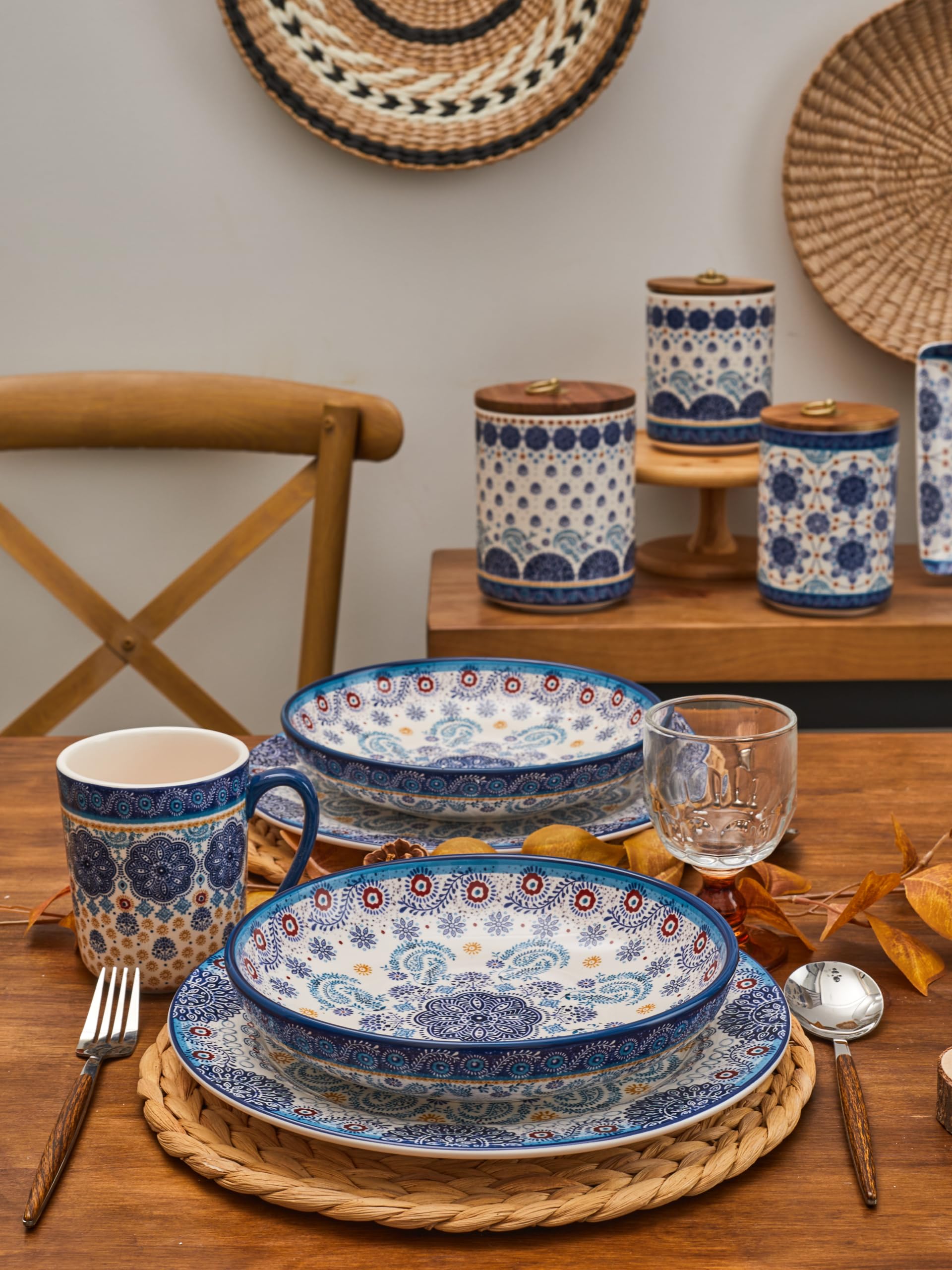 Conjunto de 4 tazones Bico Blue Talavera para familia y casa