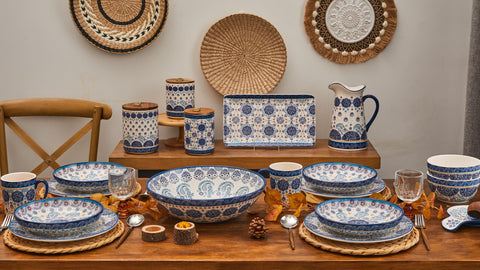 Servir pasta, ensaladas y sopas con estilo usando Bico Blue Talavera