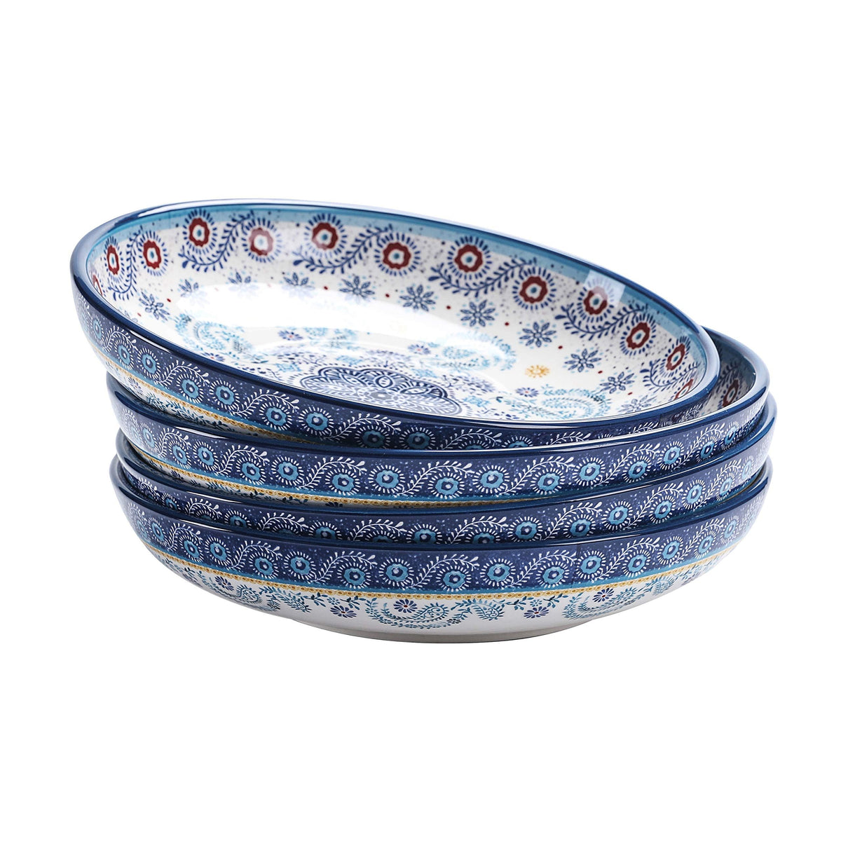 Tazones de pasta Bico Blue Talavera, 8-9 pulgadas, ideales para porciones generosas