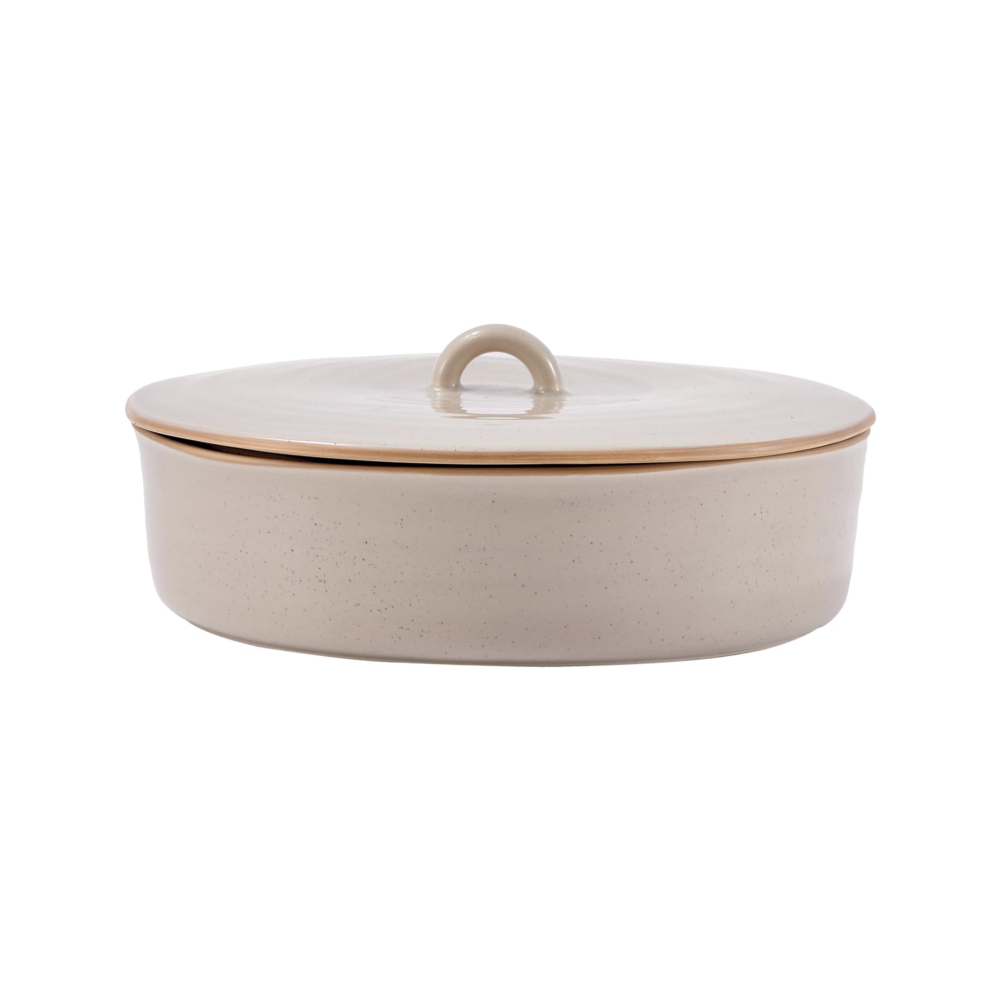 Calentador Bico beige claro con tapa mantiene las tortillas calientes para servir.